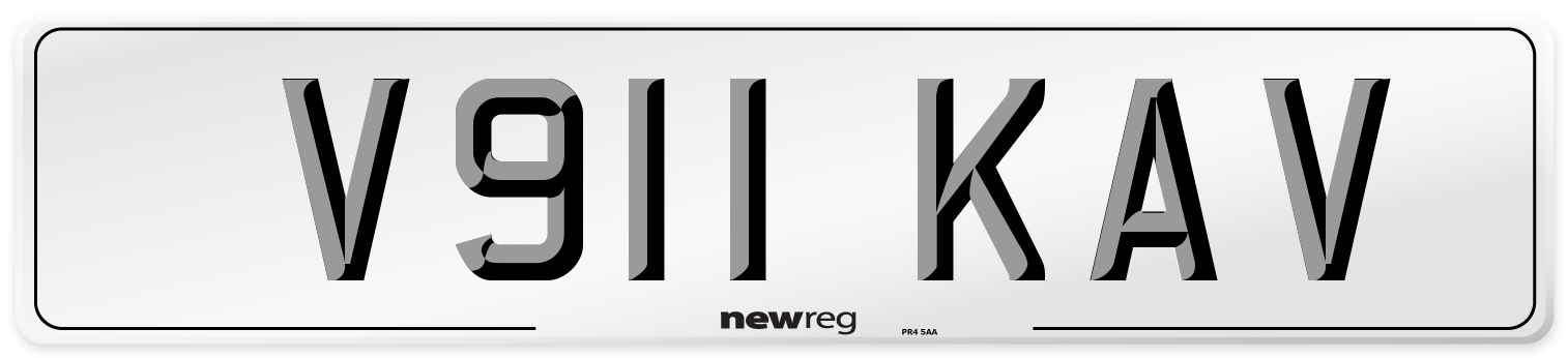 V911 KAV Number Plate from New Reg